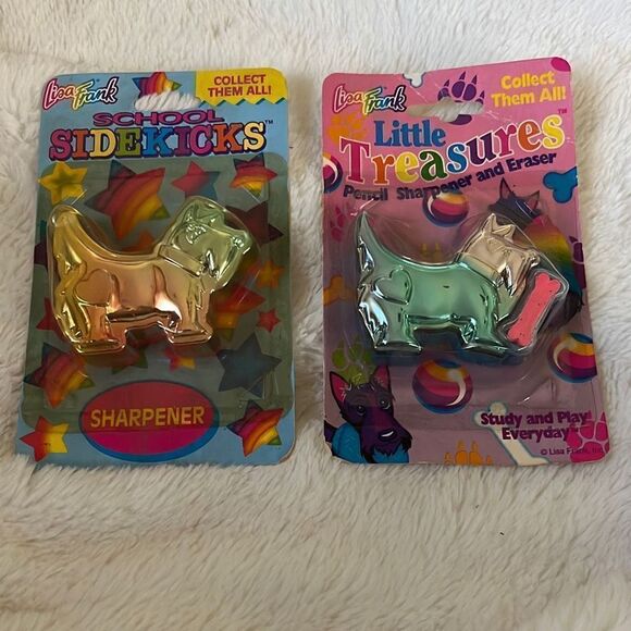 Vintage Lisa Frank Pencil Sharpener Eraser Set of 2 Sealed New - Picture 1 of 5